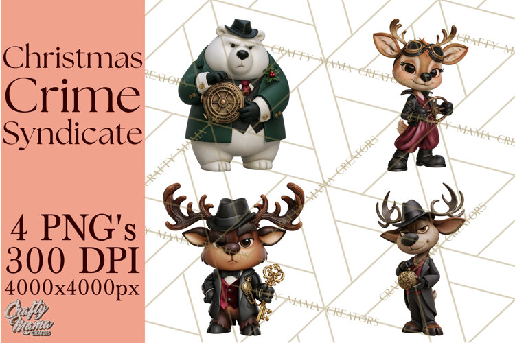 Christmas Crime Syndicate PNG Clipart, Mobster Santa example image 1