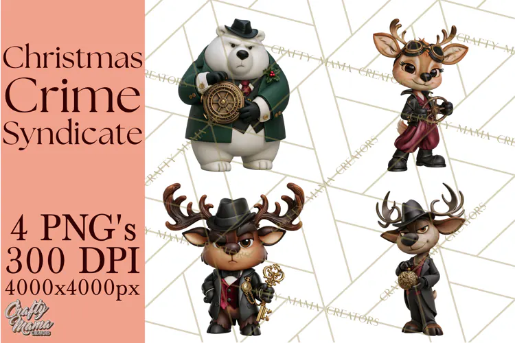 Christmas Crime Syndicate PNG Clipart, Mobster Santa