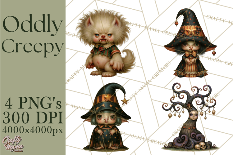 Oddly Creepy Halloween Characters PNG Clipart