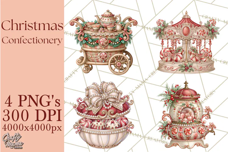 Whimsical Christmas Confectionery PNG Clipart