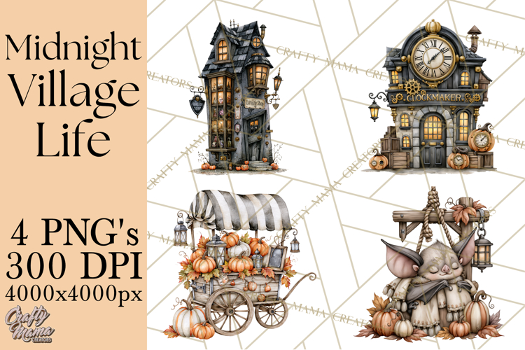 Pumpkin Village Village Life PNG Halloween Clipart