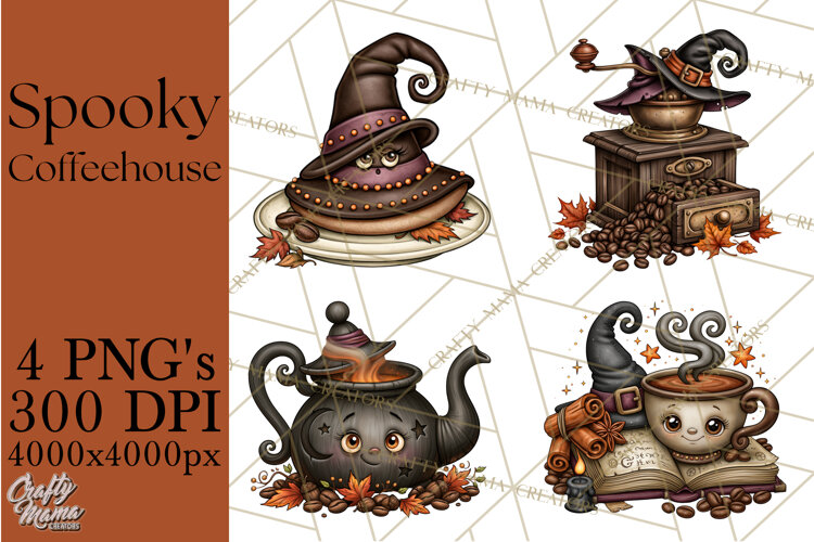 Spooky Coffeehouse PNG Clipart example image 1