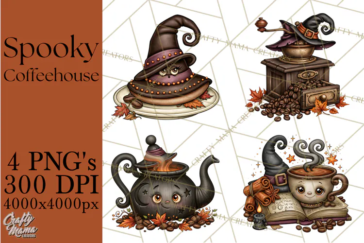 Spooky Coffeehouse PNG Clipart