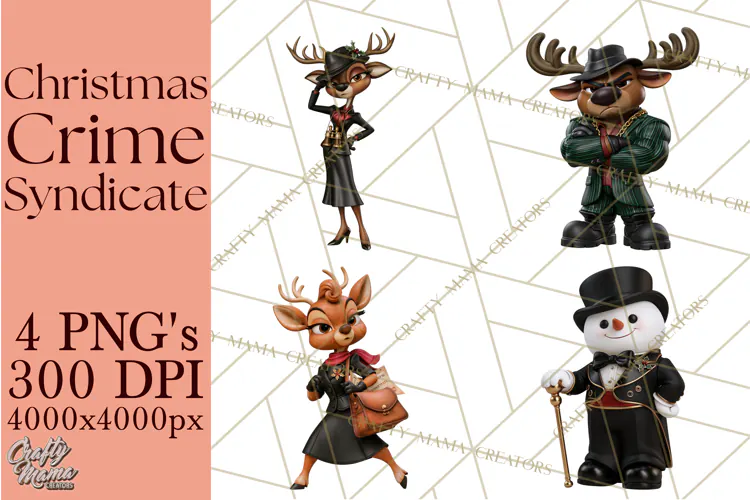 Christmas Crime Syndicate PNG Clipart, Mobster Santa