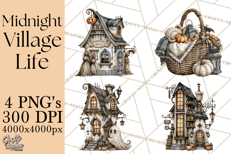 Pumpkin Village Village Life PNG Halloween Clipart