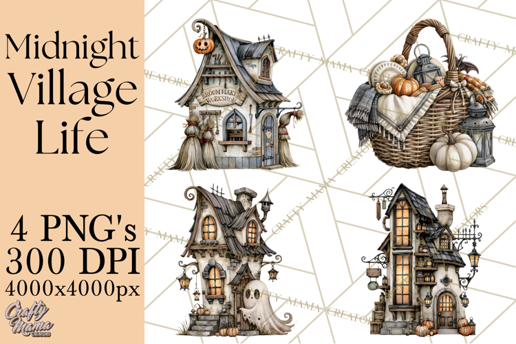 Pumpkin Village Village Life PNG Halloween Clipart