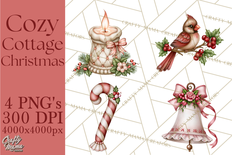 Cozy Cottage Christmas Printable Clipart PNG