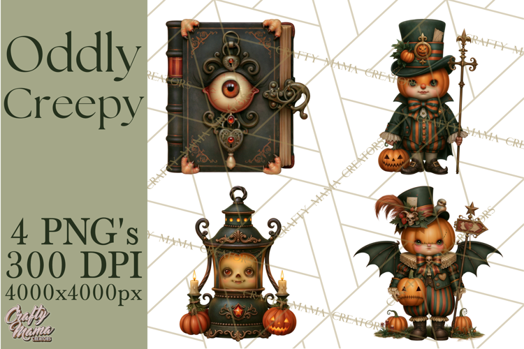 Oddly Creepy Halloween Characters PNG Clipart