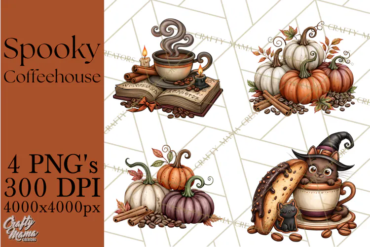 Spooky Coffeehouse PNG Clipart