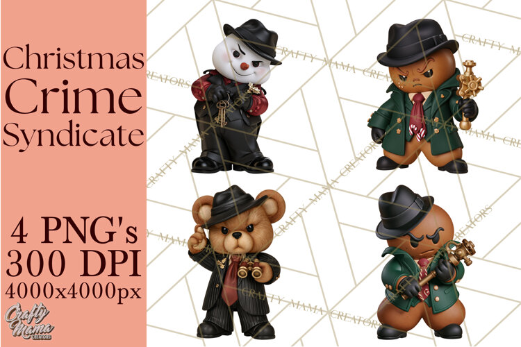 Christmas Crime Syndicate PNG Clipart, Mobster Santa example image 1
