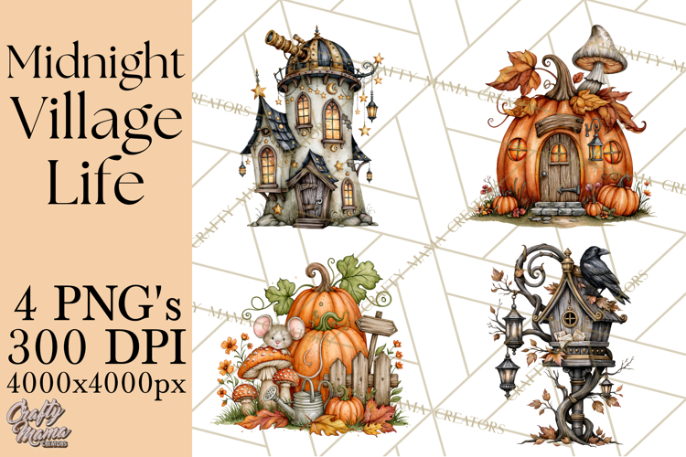 Pumpkin Village Village Life PNG Halloween Clipart