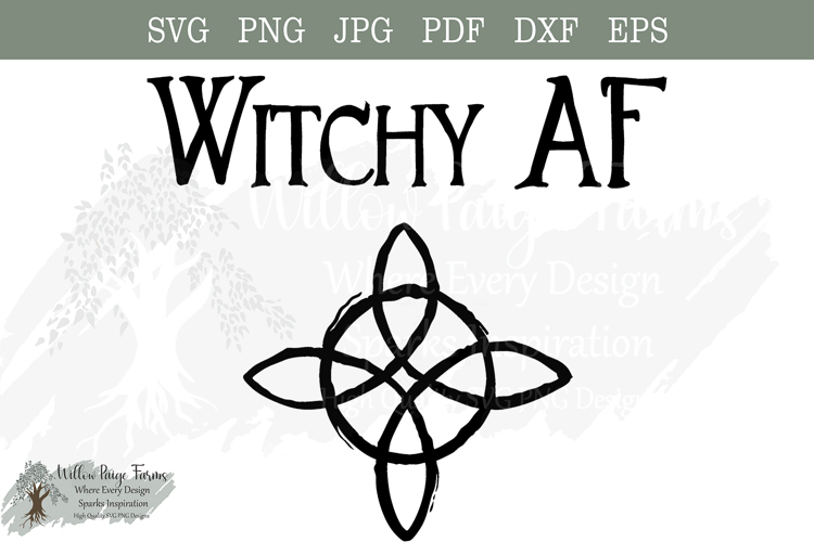 Witchy AF Witches Knot SVG PNG JPG | Witchcraft Sublimation