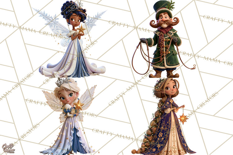 Fairy Tale Christmas Clipart, Enchanted Royal Winter Png