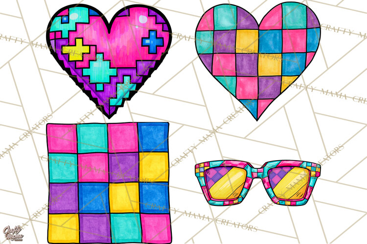 80s Retro Doodle Accessories PNG example image 1