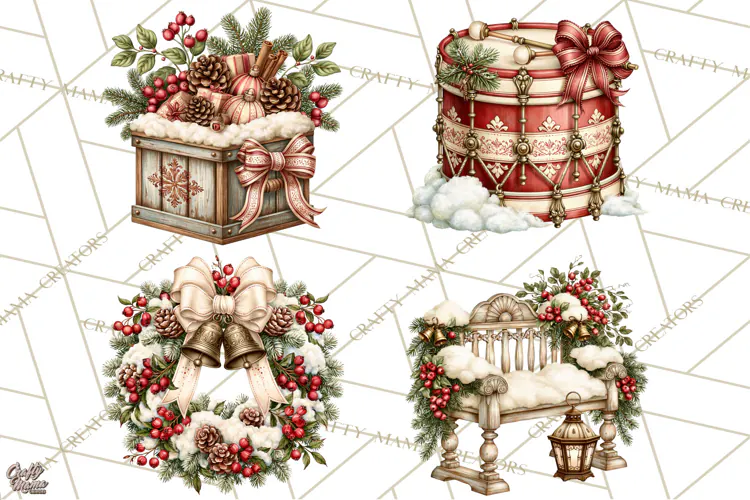 Santa Christmas Market Clipart, Vintage Santa PNG, Christmas