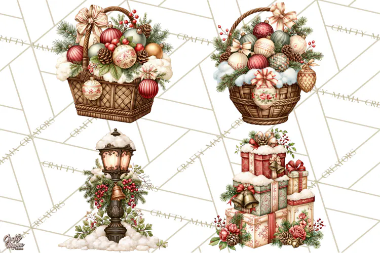 Santa Christmas Market Clipart, Vintage Santa PNG, Christmas