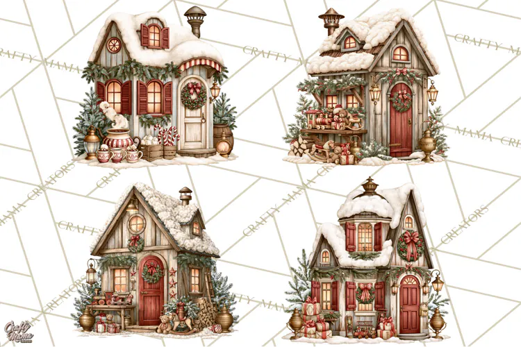 Santa Christmas Market Clipart, Vintage Santa PNG, Christmas
