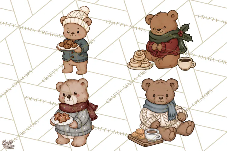 Cozy Critter Winter Clipart PNG | Winter Animals Png