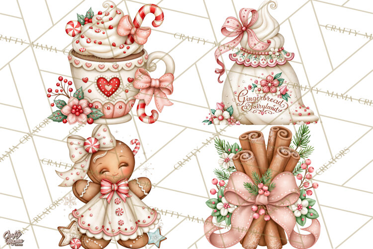 Gingerbread Fairyland Christmas PNG Clipart example image 1