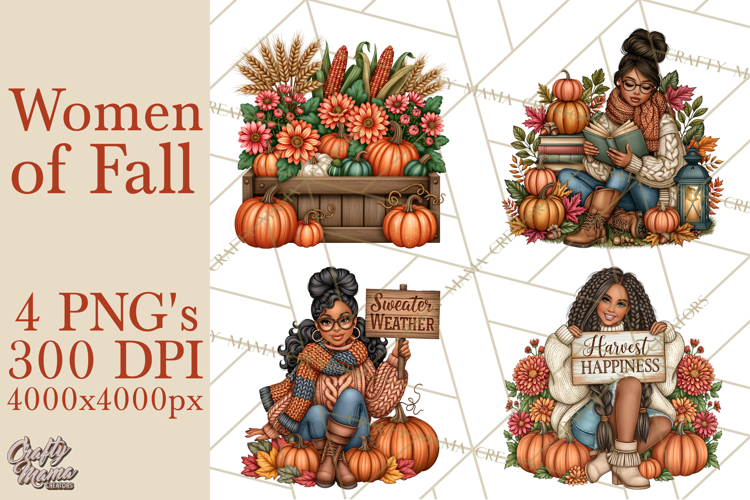 Cozy Autumn Women PNG Clipart, Girl Fall Png