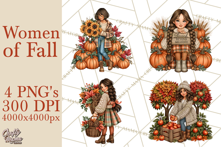Cozy Autumn Women PNG Clipart, Girl Fall Png