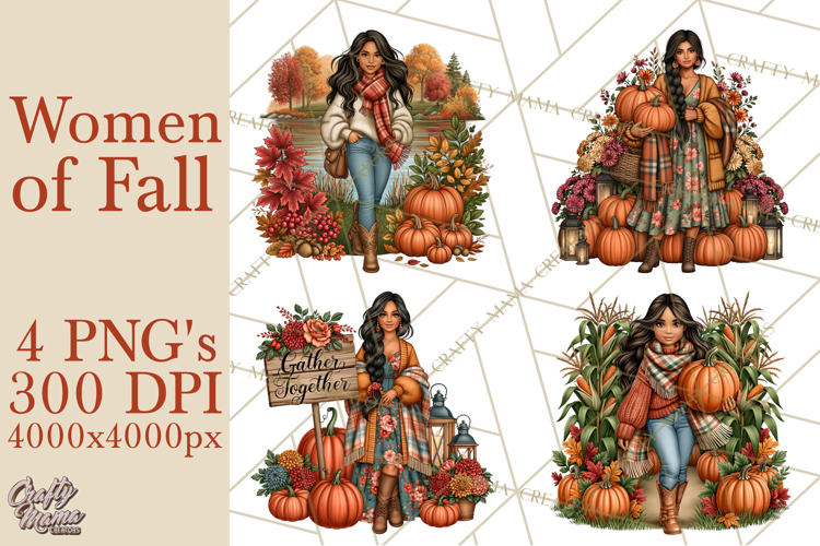 Cozy Autumn Women PNG Clipart, Girl Fall Png