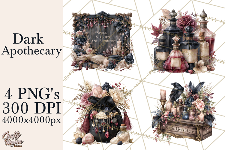 Gothic Witch Apothecary PNG Clipart