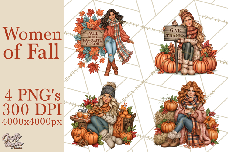 Cozy Autumn Women PNG Clipart, Girl Fall Png