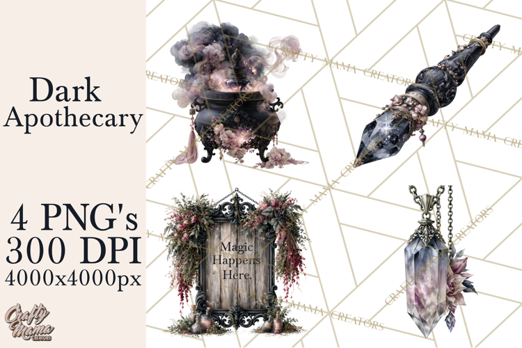 Gothic Witch Apothecary PNG Clipart
