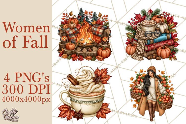 Cozy Autumn Women PNG Clipart, Girl Fall Png