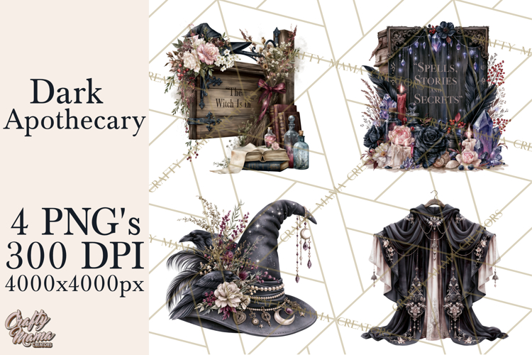 Gothic Witch Apothecary PNG Clipart