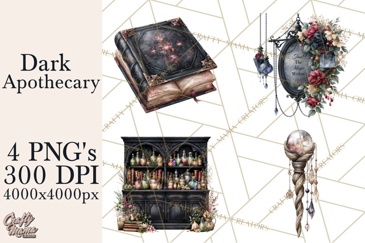 Gothic Witch Apothecary PNG Clipart