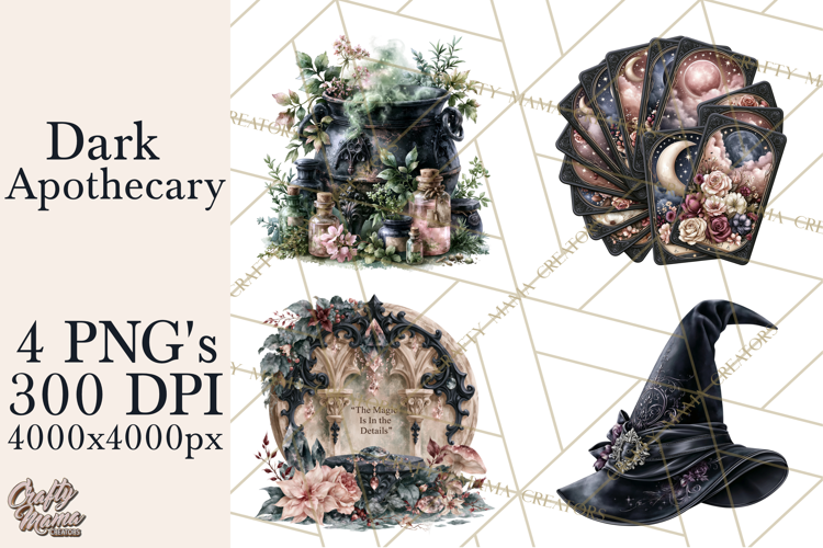 Gothic Witch Apothecary PNG Clipart