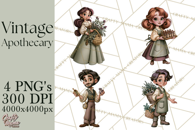 Vintage Apothecary World PNG