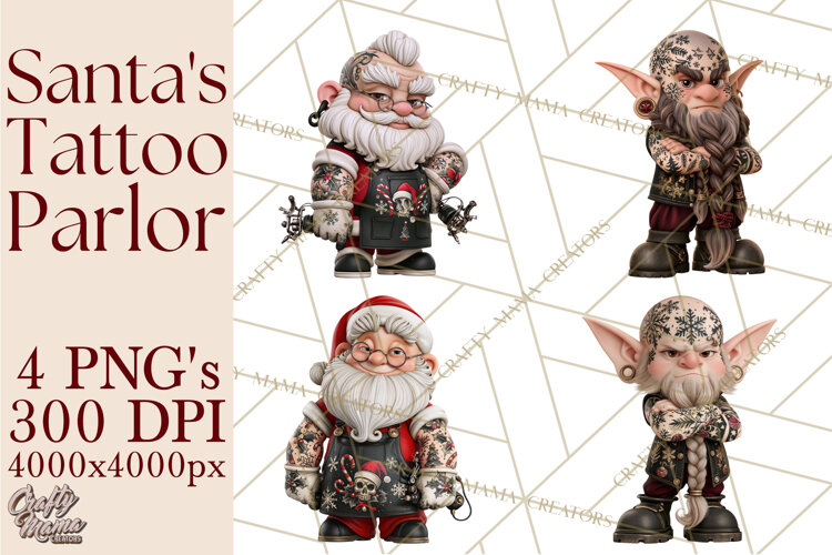Christmas Tattoo Parlor Clipart PNG example image 1