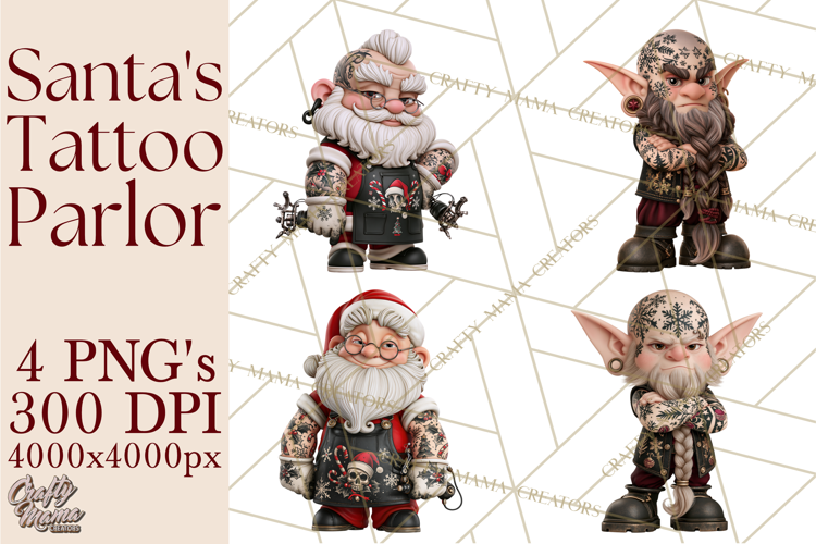 Christmas Tattoo Parlor Clipart PNG