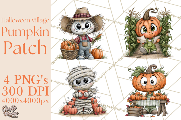 Halloween Village Pumpkin Patch PNG Clipart