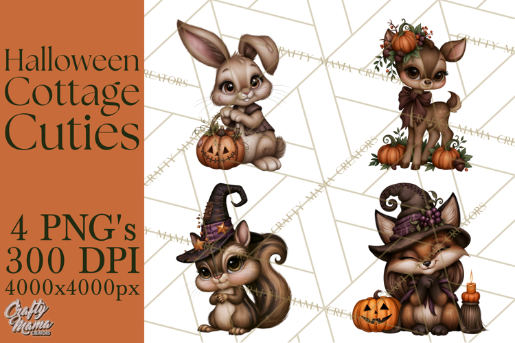 Halloween Cottage Cuties Printable Clipart PNG