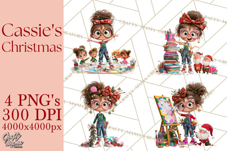 Christmas Crafter Cassie PNG Clipart example image 1