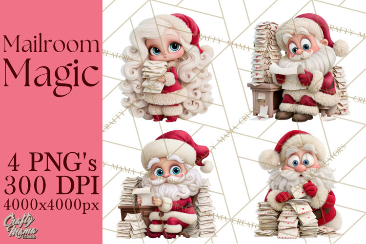 Santa’s Mailroom Christmas Clipart PNG example image 1