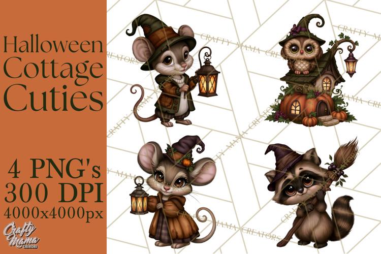 Halloween Cottage Cuties Printable Clipart PNG