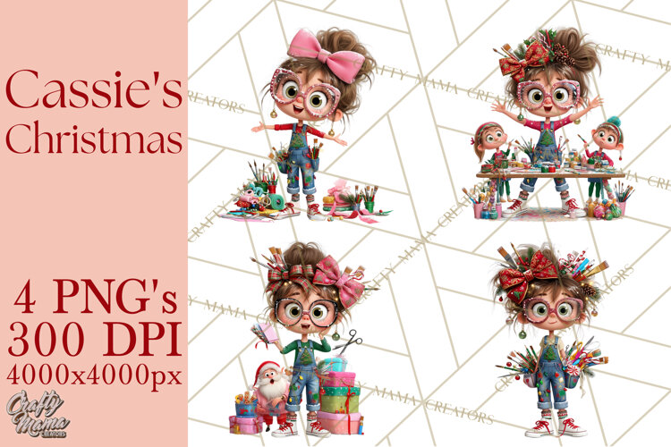 Christmas Crafter Cassie PNG Clipart example image 1