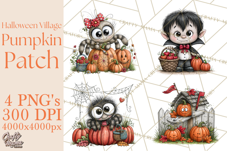 Halloween Village Pumpkin Patch PNG Clipart