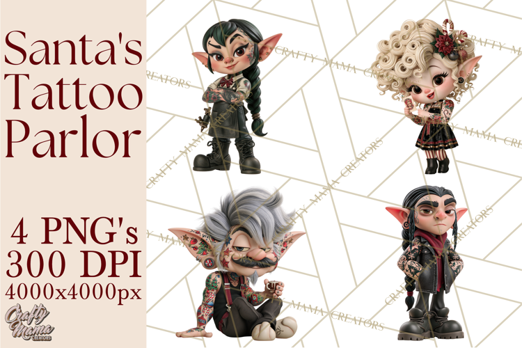 Christmas Tattoo Parlor Clipart PNG