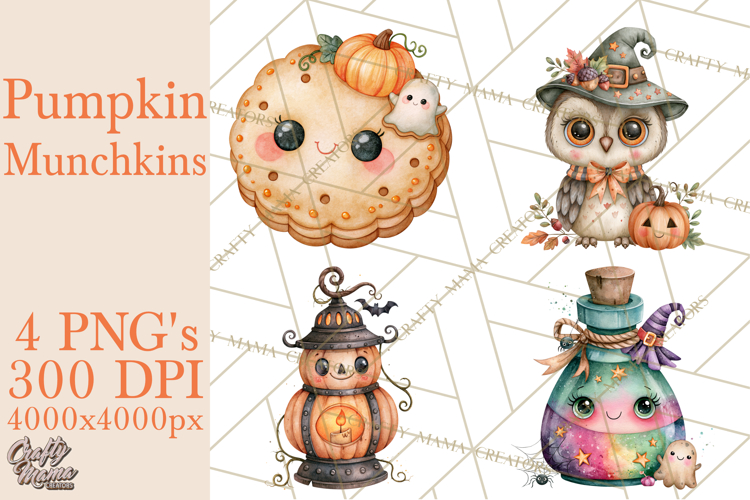 Pumpkin Munchkins Cute Halloween Clipart PNG