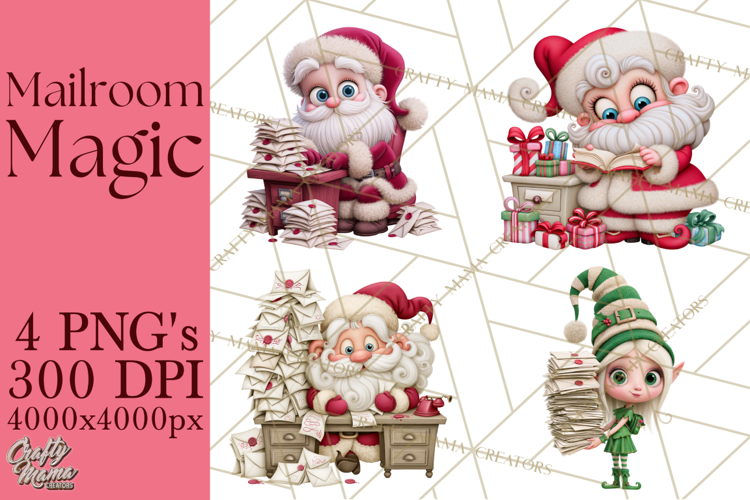 Santa’s Mailroom Christmas Clipart PNG