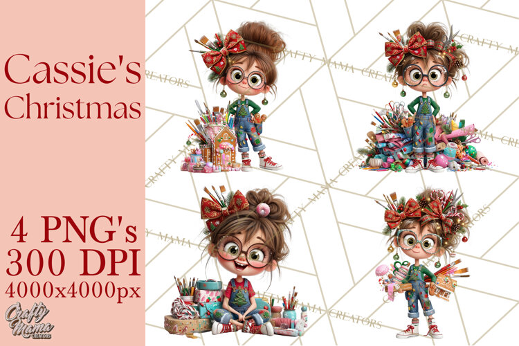 Christmas Crafter Cassie PNG Clipart example image 1