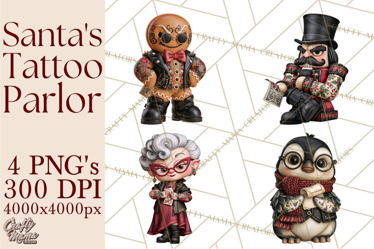Christmas Tattoo Parlor Clipart PNG example image 1