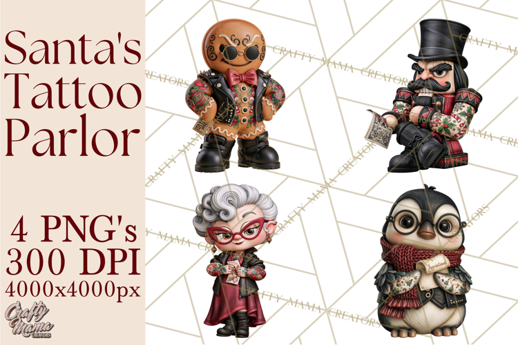 Christmas Tattoo Parlor Clipart PNG