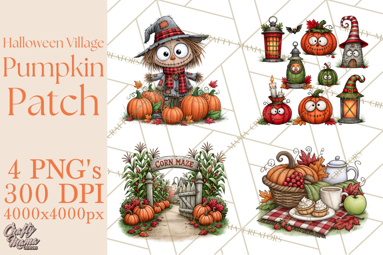 Halloween Village Pumpkin Patch PNG Clipart